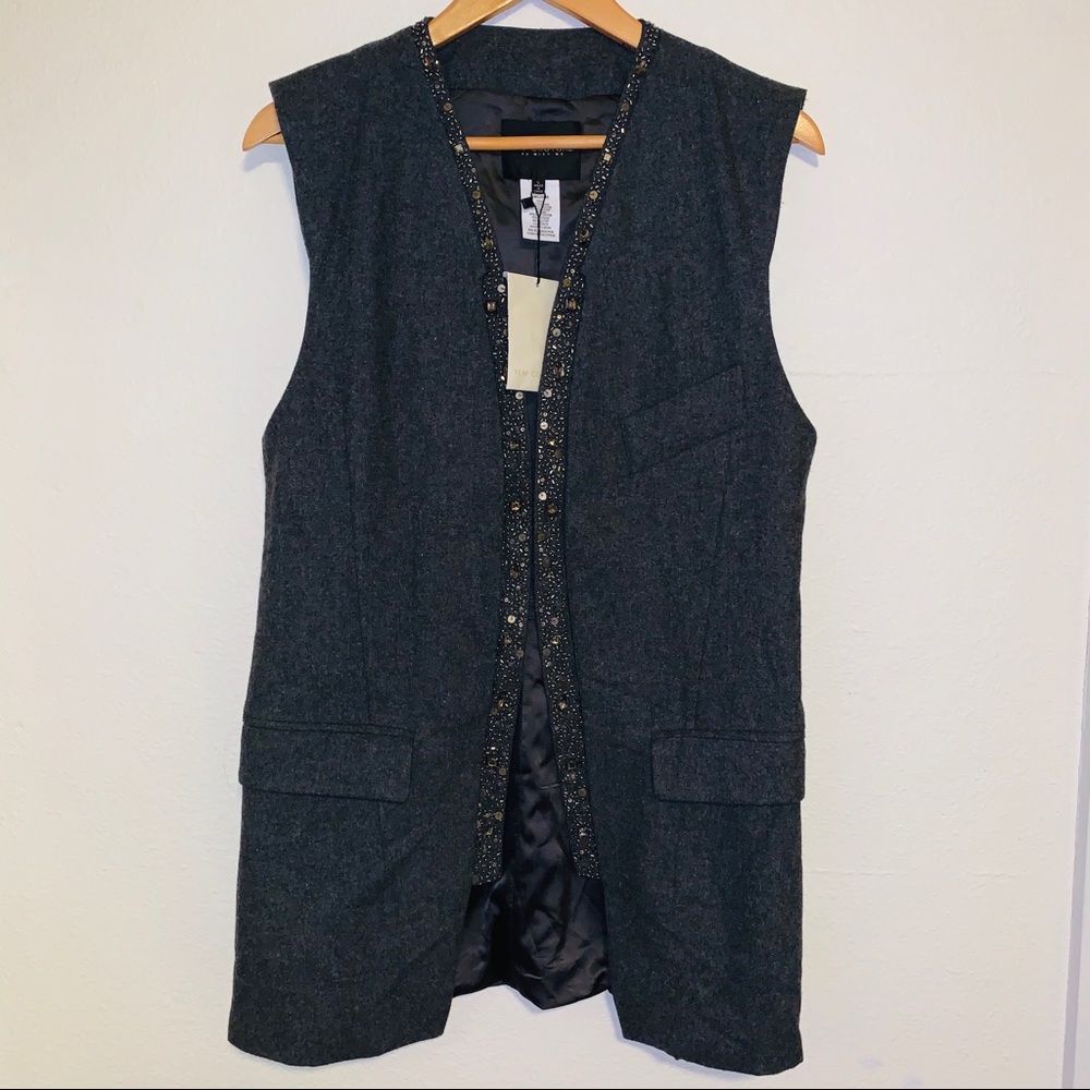 🦋NWT MM Couture Long Gray Vest